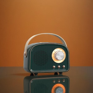 Minialtavoz retro con mensajes de audio de recuerdo / Reproductor de correo de voz personalizado para bodas / The Audio Guestbook Co / Minialtavoz Bluetooth