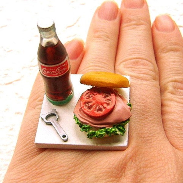 Cola And A Bagel Sandwich Ring