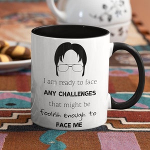 Coffee Mug, The Office Mug with Dwight Schrute Design, 11oz/15oz | Dunder Mifflin Desk Decor & Gift Idea, Dwight, Michael Scott, TV Series