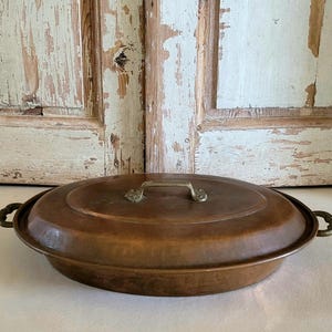 Vintage Italian Hand Hammered Copper Pan/Copper Pot/Poissonniere