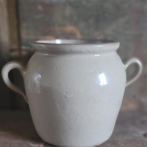 Large Vintage French Stoneware. Confit Pot. Glazed.
