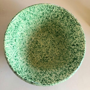 Extra Large Vintage Pugliese Terracotta Bowl: Green Splatter Limmo Bowl