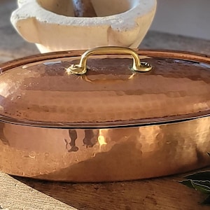 Vintage Italian Hand Hammered Copper Pan/Copper Pot/Poissonniere