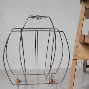 Retro Italian Magazine Rack, Vintage, Wooden Feet.