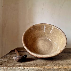 Large Antique French Glazed Terracotta Tian Bowl. Early 20th Century