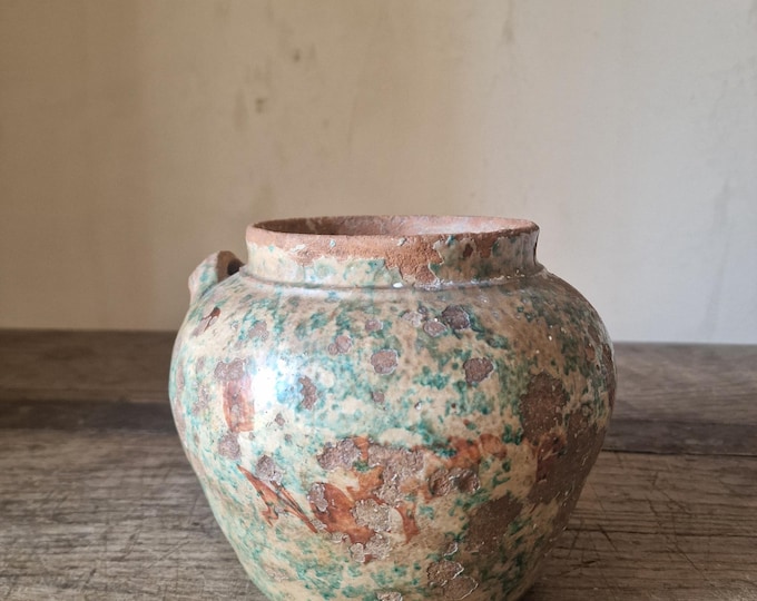 Featured listing image: Antique Terracotta Sicilian Pot. Italian Ceramics. 1800s