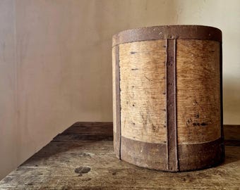 XL Antique French Wooden Grain Measure Late 19th Century.