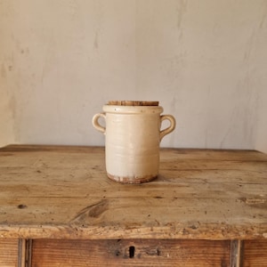 Small Vintage Italian Sardine Pot with Lid, Rustic Farmhouse, Pugliese Ceramic