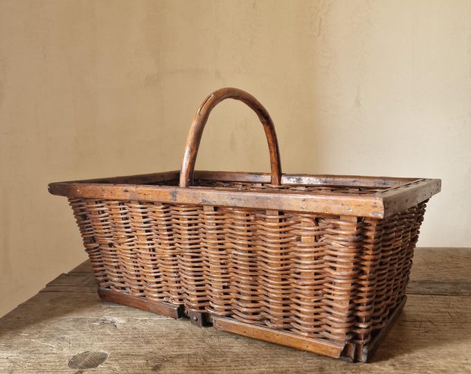 Featured listing image: Antique French Wicker Basket/Picnic Basket