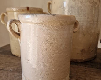 Antique Terracotta Sardine Pot: Puglia Glazed Utensil Holder, Early 1900s