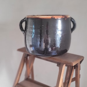 Large Antique Terracotta Pot. Glazed. Early 1900s