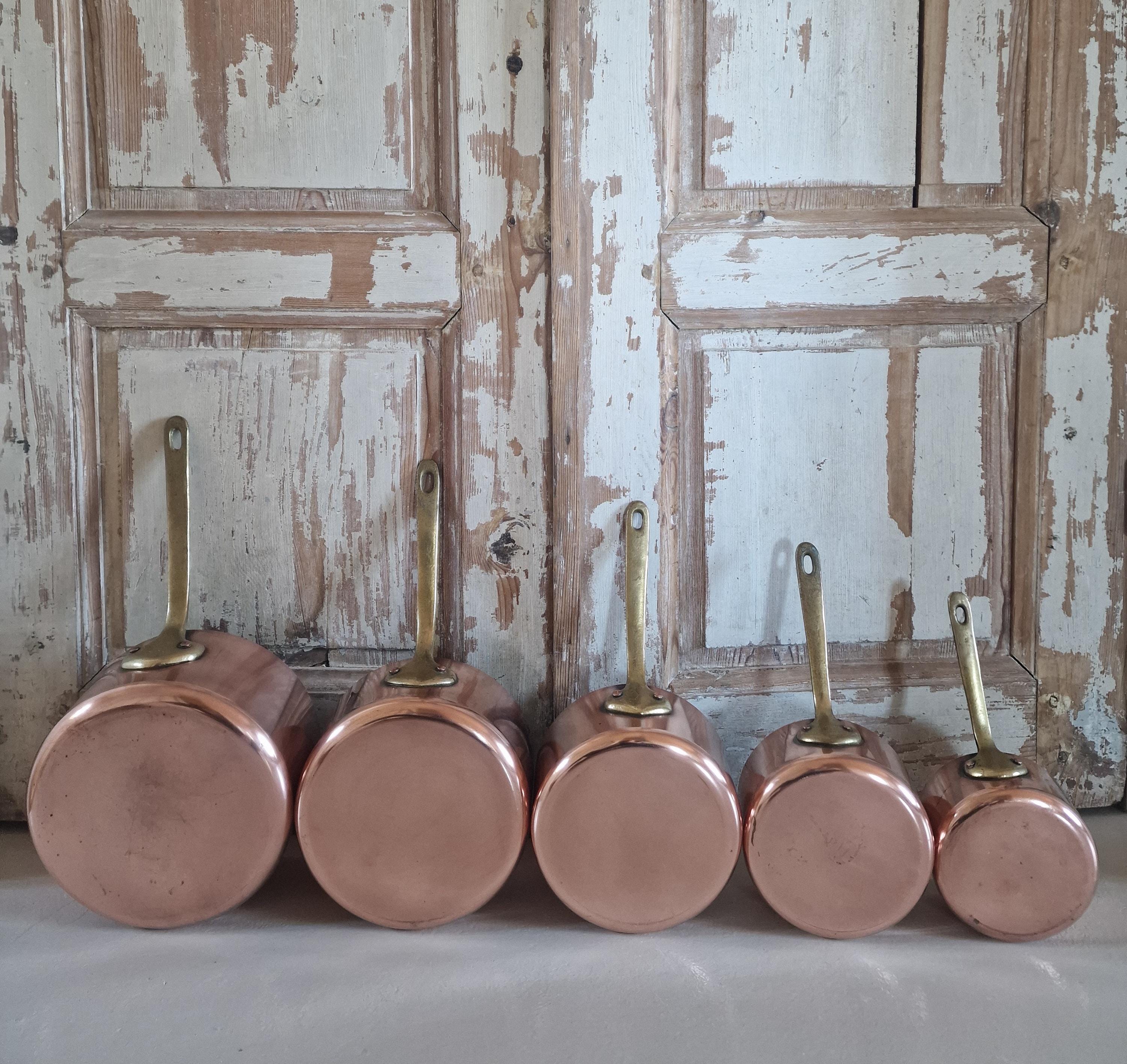Lot De 5 Casseroles En Cuivre Faucogney France – Vintage – Parfait état