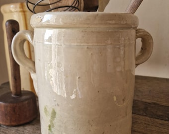 Antique Terracotta Sardine Pot from Puglia. Glazed. Early 1900s. Utensil Pot