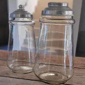 Large Vintage Italian Hand Blown Glass Sweets Jars with Aluminium Lids. Glass Vases 1950s