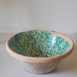 Vintage Pugliese Handmade Terracotta Bowl. Glazed. Limmo. Ceramics. Early 20th Century