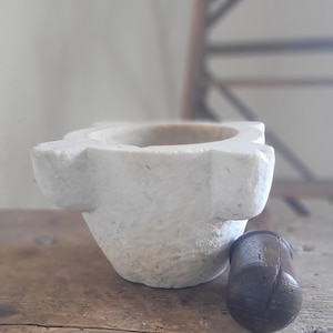 VERY LARGE Antique Italian Marble Mortar, 19th Century.