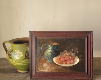 Vintage Still Life French Oil Painting. Signed. Lucien Bailloud. 1936
