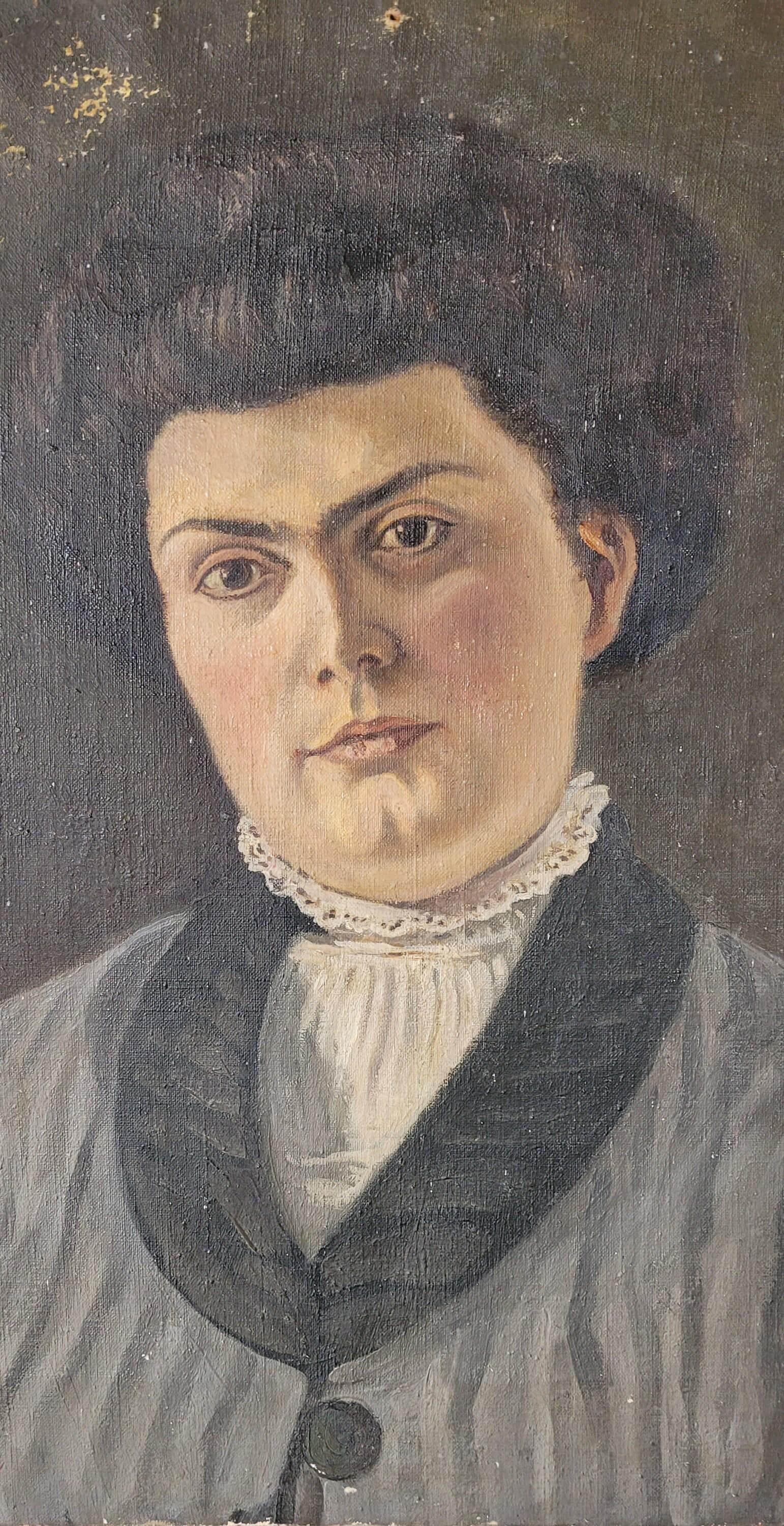 Original Italian Portrait of a Woman on Canvas