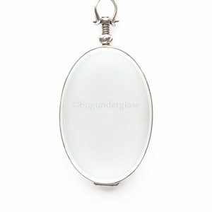 Large Oval Glass Locket Sterling Silver #4