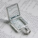 Square Glass Locket Sterling Silver Double Sided #8