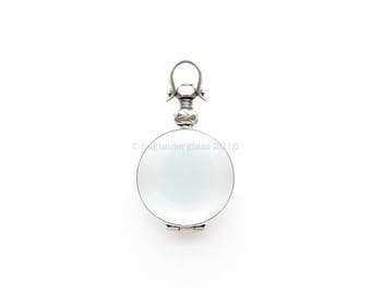 Small Round Glass Locket Sterling Silver finding #3