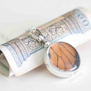Monarch Butterfly Pendant with real butterfly wing