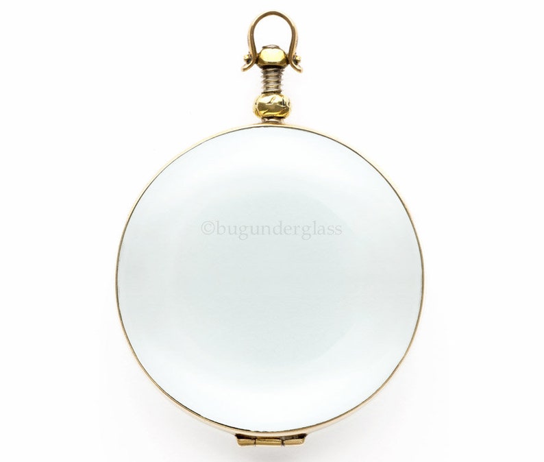 Large Round Brass Gold Colored Picture Locket image 1
