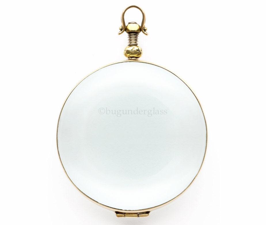 Large Round Brass Gold Colored Picture Locket