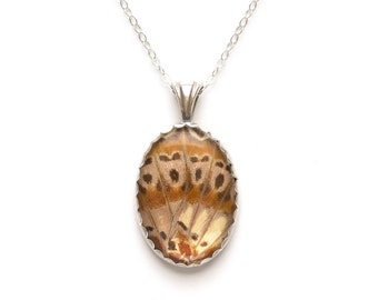 Butterfly Wing Necklace Leopard Lacwing Sterling Silver