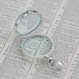 Round Locket Sterling Silver and Glass Keepsake finding #2