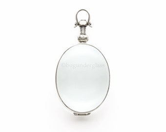 Oval Glass Locket Sterling Silver memento pendant #5