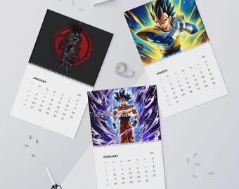 Japanese Anime DBZ Inspired AI Wall Calendars (2025)