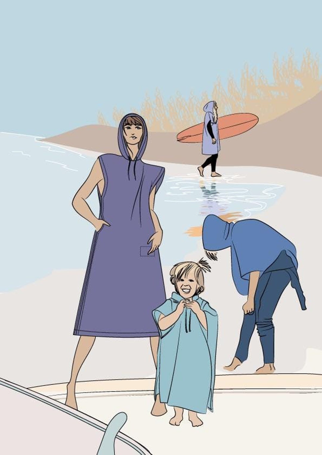 Changing Robe Poncho Sewing Pattern Surf Poncho Kids Children Beachwear ...