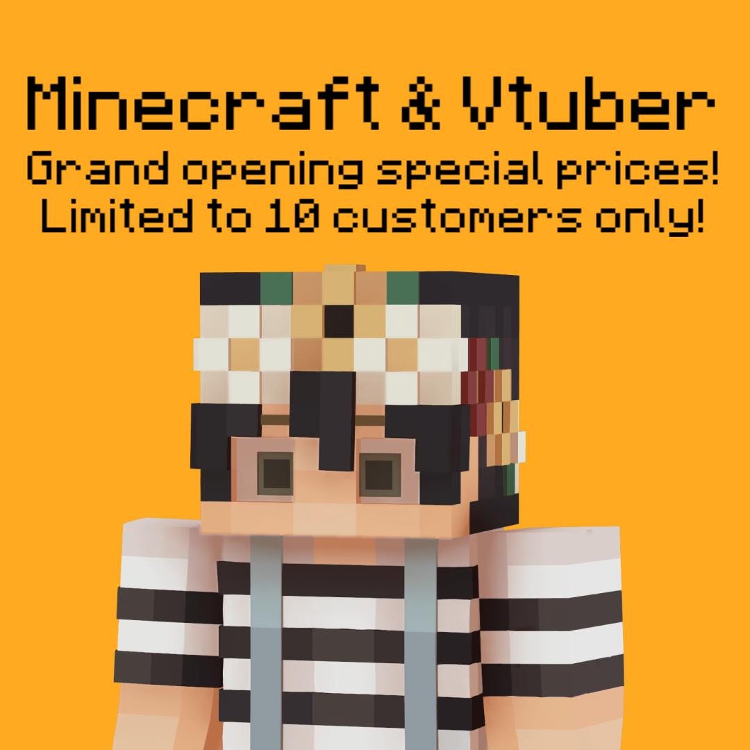 Custom Minecraft Vtuber Model | 3D model | Vtuber | Vtuber Rigging | Vtuber Assets | Vtuber Model | Minecraft |
