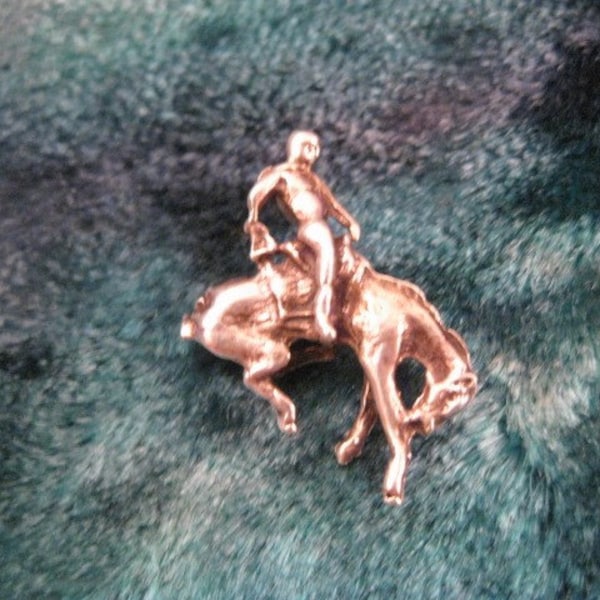 Sterling 3D Rodeo Horse Rider Charm