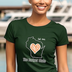 Wisconsin State Shirt For The Badger State TShirt Est 1845 Wisconsin Pride T-Shirt Fun Travel Tee Wisconsin Native Wisconsin Love