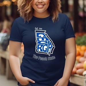Georgia State Shirt For The Peach State T-Shirt Est 1788 Georgia Pride Unisex T-Shirt Fun Travel Tee Georgia Resident Gift Tourist