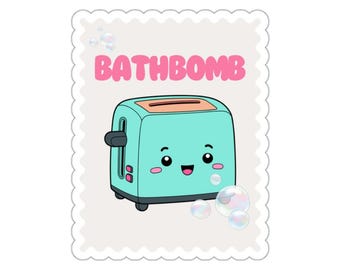 Bathbomb Cute Toaster and Dark Humor Sticker