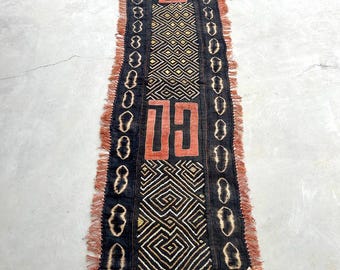 Vintage Kuba Cloth: Handwoven Raffia Textile, African Wall Art
