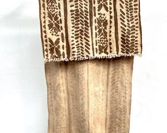 Vintage Mali Mud Cloth: West African Bogolanfini Textile Wall Hanging