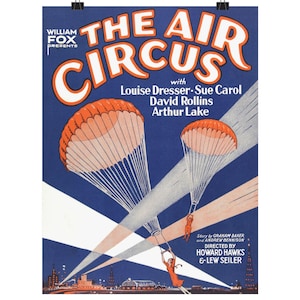 Cartel de la ventana del circo aéreo para una película sonora de 1928