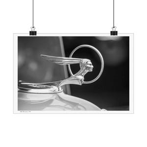Elegant Vintage Classic Car Artwork: 1933 Pontiac 601 Hood Ornament Design for Car Enthusiasts, Classic Automotive Wall Art, Gifts for Him,