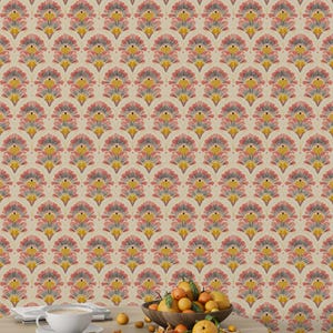 Floral Pattern Wallpaper | Peel and Stick Wallpaper | Removable Wallpaper