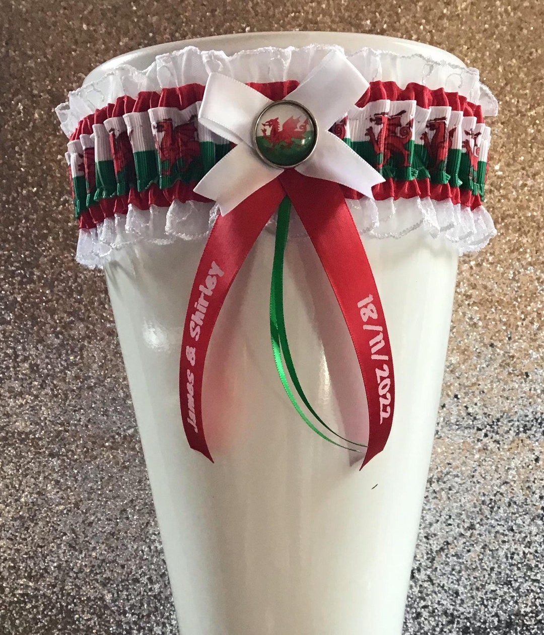 Wales Flag Personalised Wedding Prom Garter Welsh - Etsy