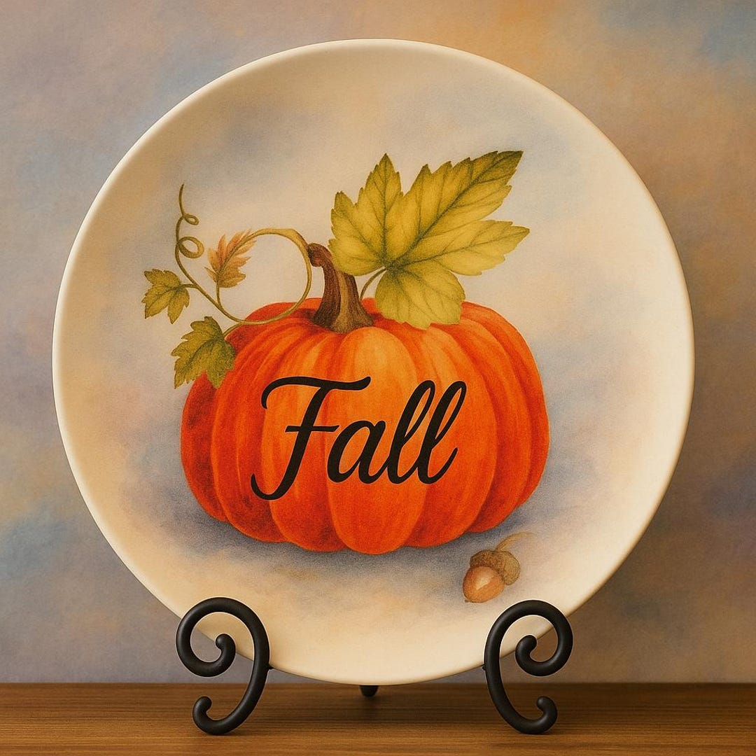 Fall Pumpkin Dinner Plate - Etsy