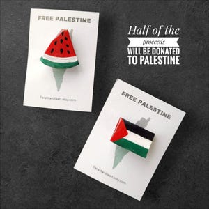 Gratis reversspeld Palestina, badge watermeloen solidariteit, broche Palestijnse vlag, pro-Palestina pin, accessoire Gaza-ondersteuning