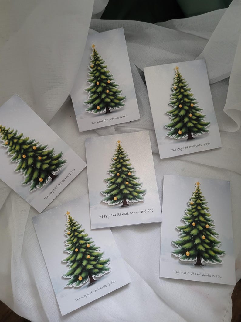 Personalised Light Up Christmas Card: LED Light Up Tree, Custom Luxury Holiday Greeting, Xmas keepsake gift