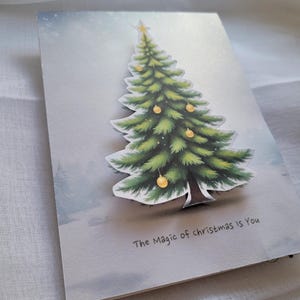 Personalised Light Up Christmas Card: LED Light Up Tree, Custom Luxury Holiday Greeting, Xmas keepsake gift