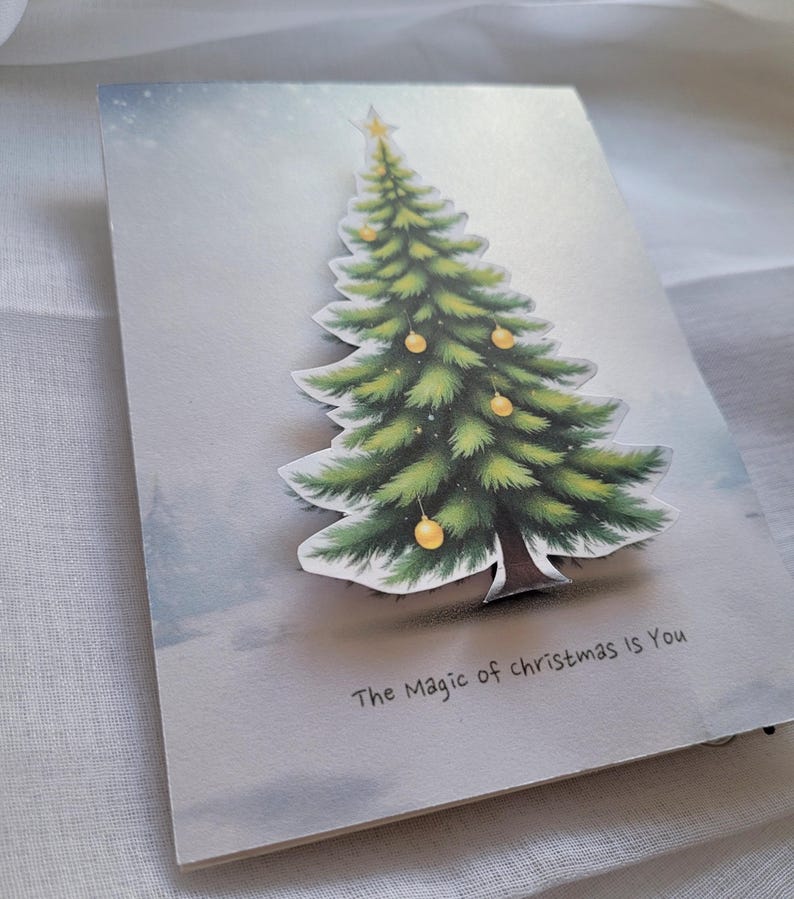 Personalised Light Up Christmas Card: LED Light Up Tree, Custom Luxury Holiday Greeting, Xmas keepsake gift