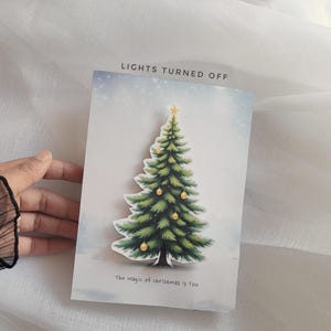 Personalised Light Up Christmas Card: LED Light Up Tree, Custom Luxury Holiday Greeting, Xmas keepsake gift